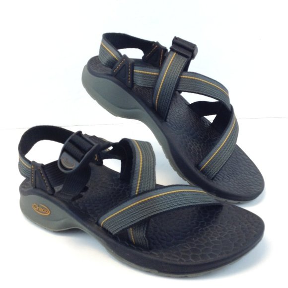 Chaco Updraft Bulloo Shadow Gray Striped Strappy Outdoor Sandals - Picture 1 of 15